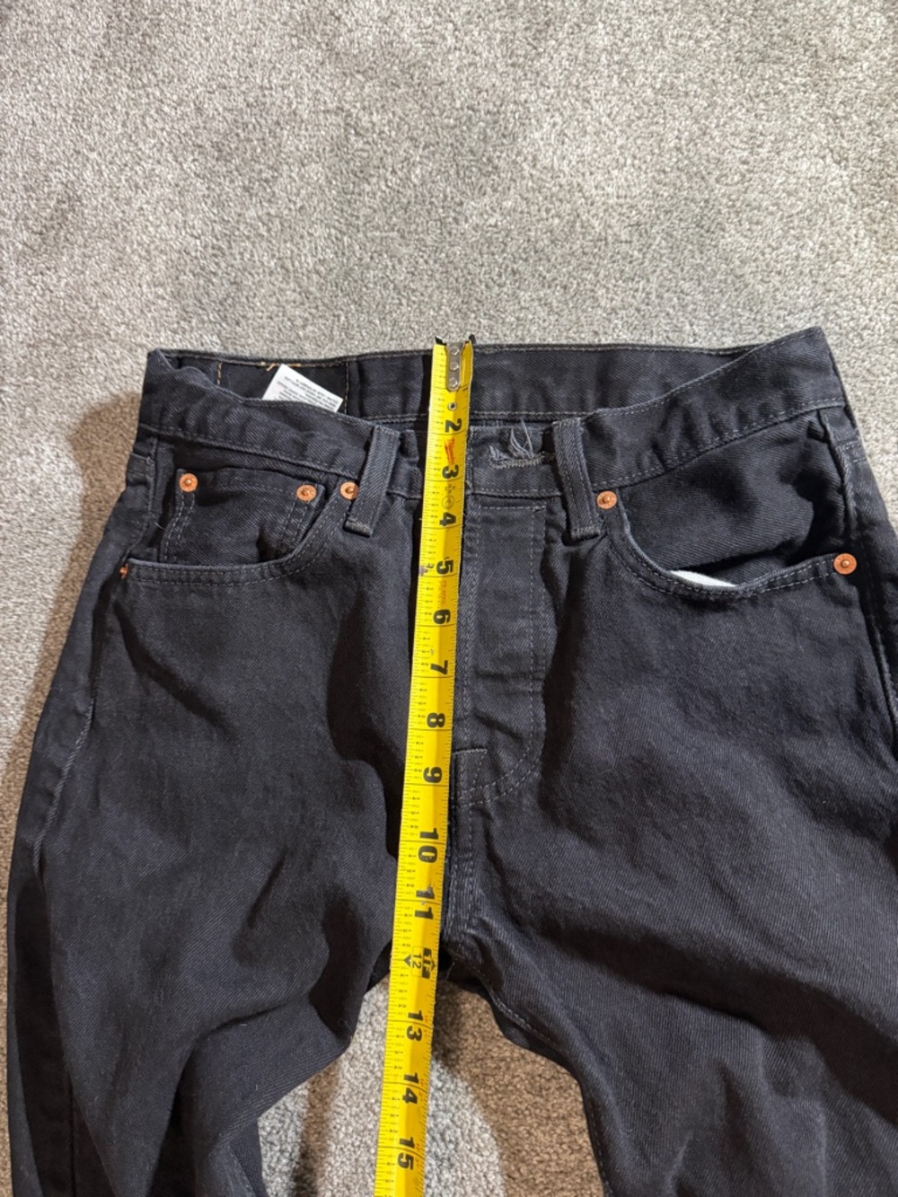 Levi’s 501 Original Fit Black Jeans W28 L30 Button Fly Straight Leg - Picture 12 of 12